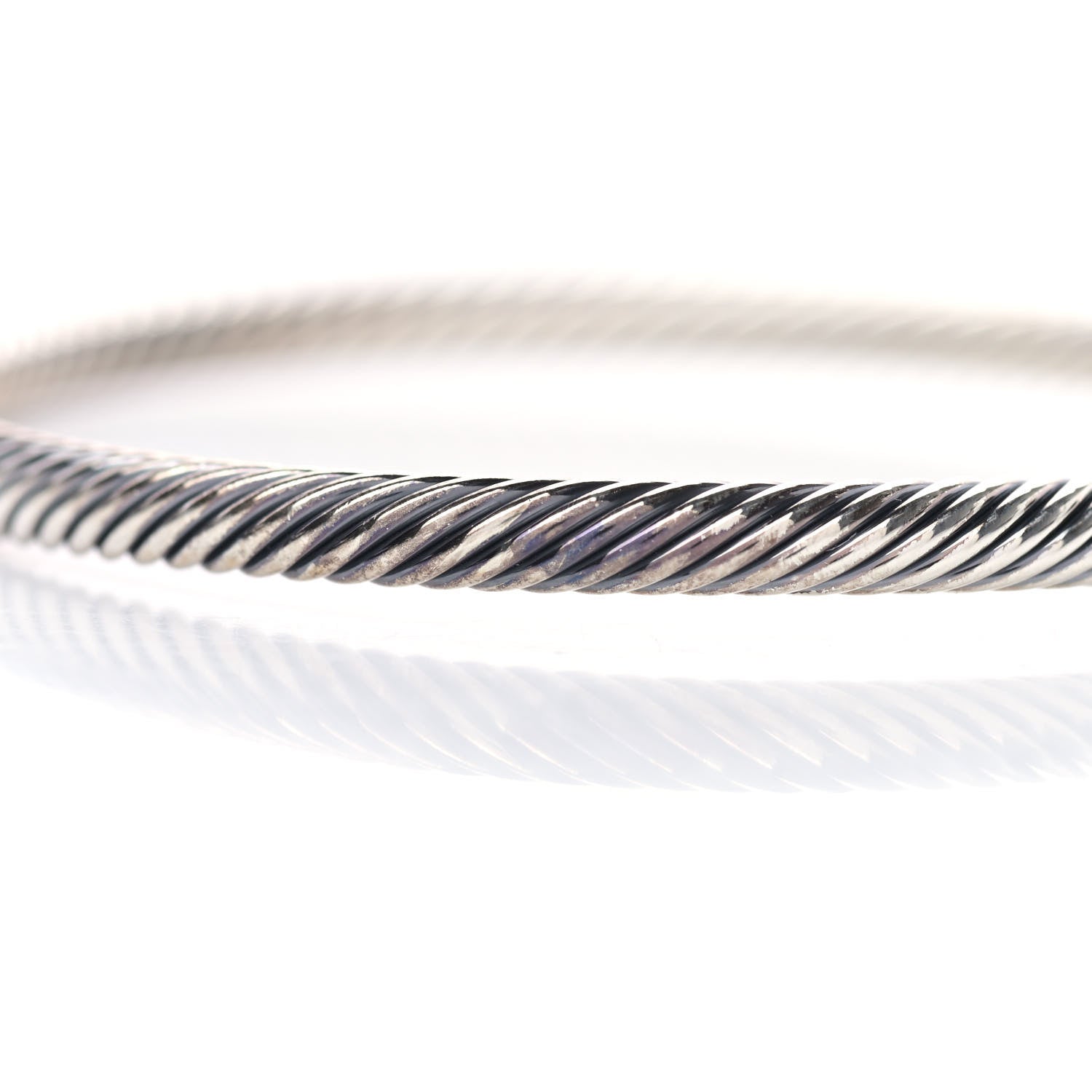 David Yurman Sterling Silver 18K Rose Gold Morganite 4mm Cable Classics Bracelet 6 of 7
