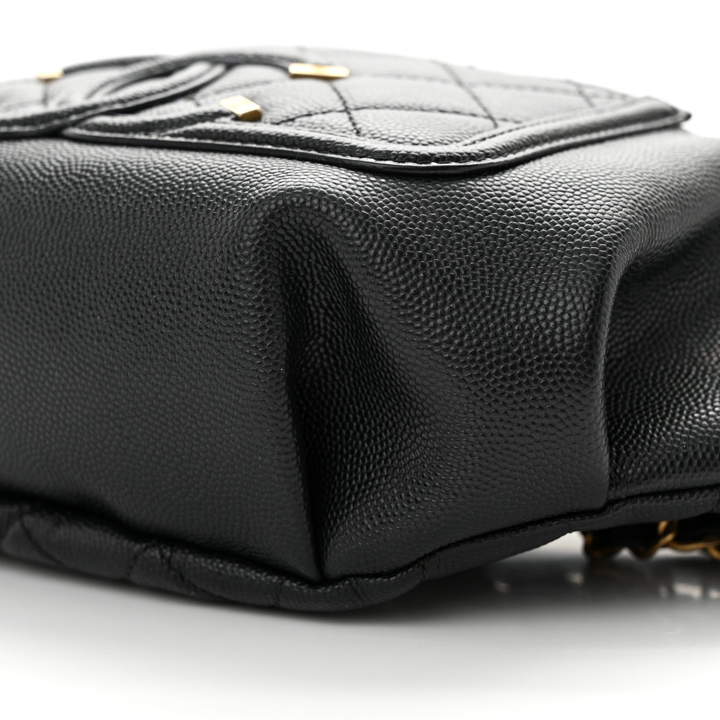 Caviar Quilted Filigree Waist Bag Black