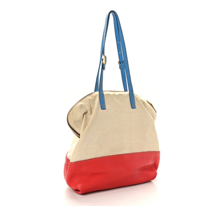 Fendi Canvas Cuoio Romano Selleria 2Bag Rosso Bluette 3 of 8