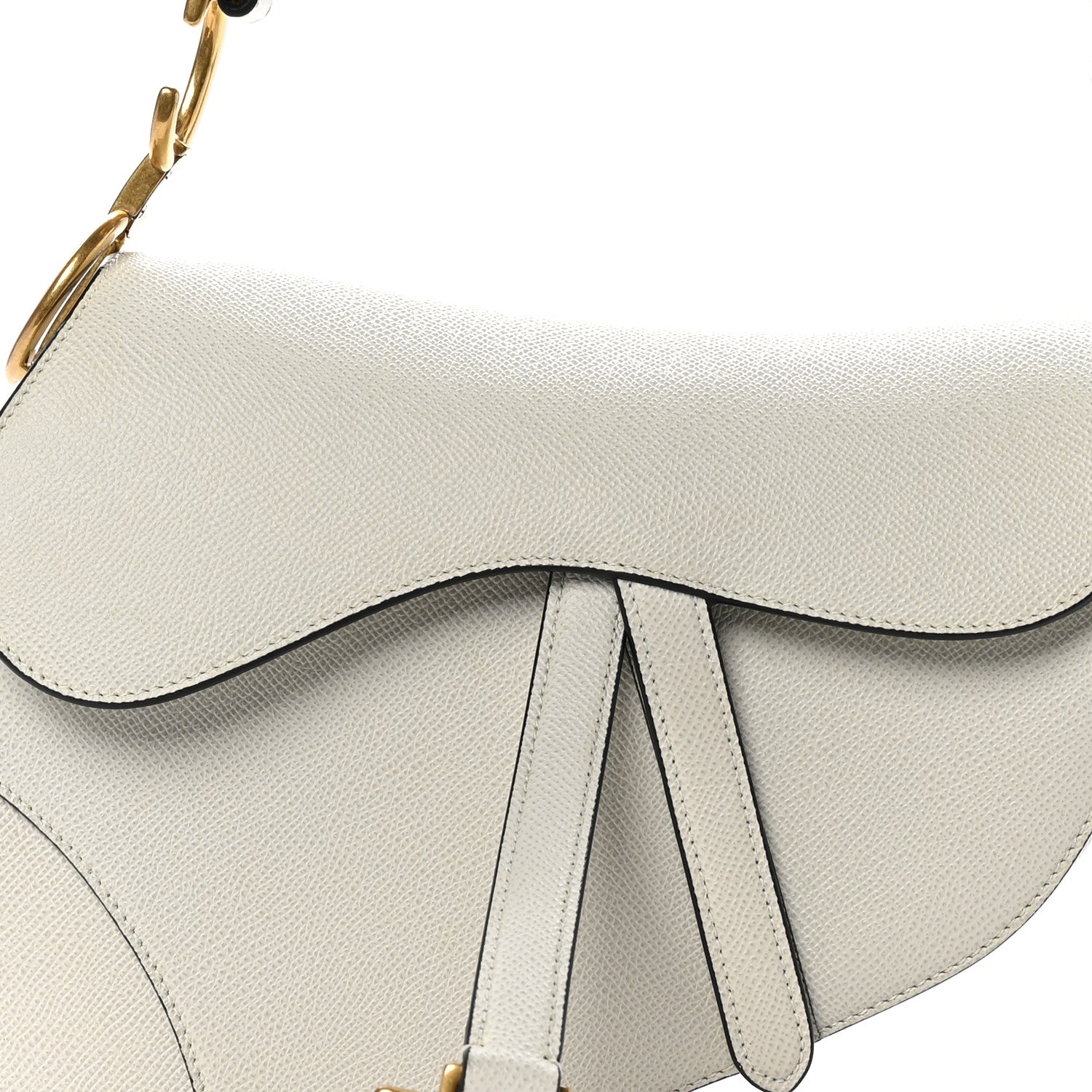 Christian Dior Grained Calfskin Saddle Bag With Strap Latte 7 of 11