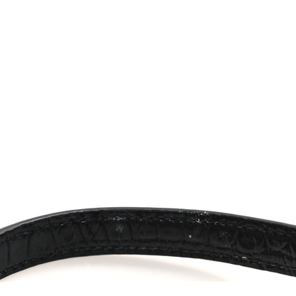 Saint Laurent Patent Calfskin Crocodile Embossed Monogram Lou Camera Bag Black 11 of 12