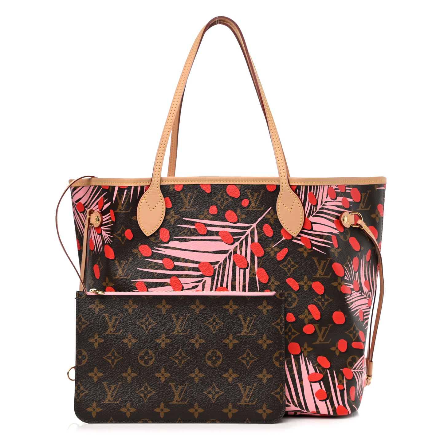 Monogram Jungle Dots Neo Neverfull MM Sugar Pink Poppy