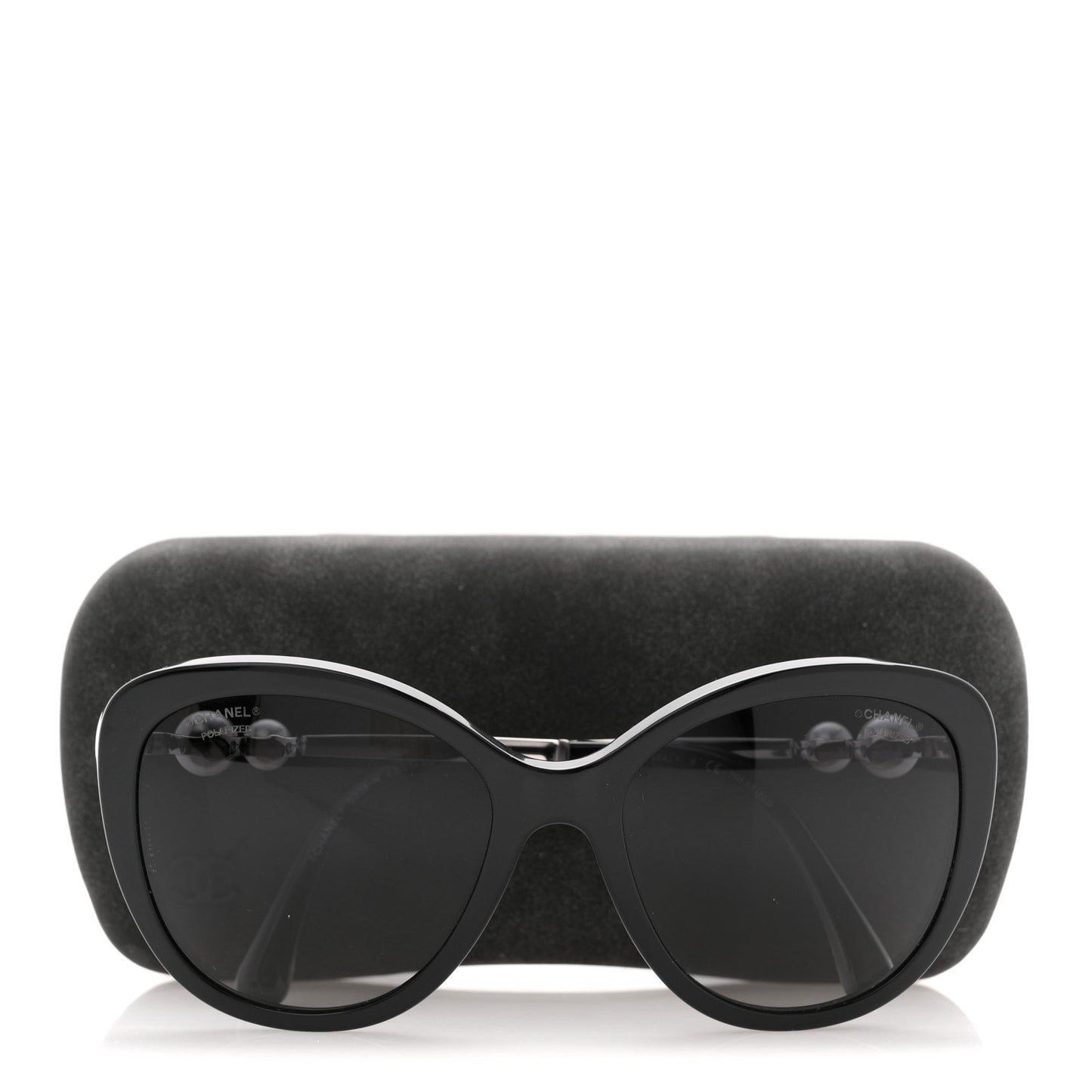 Acetate Pearl Polarized Winter Butterfly Sunglasses 5338-H Black