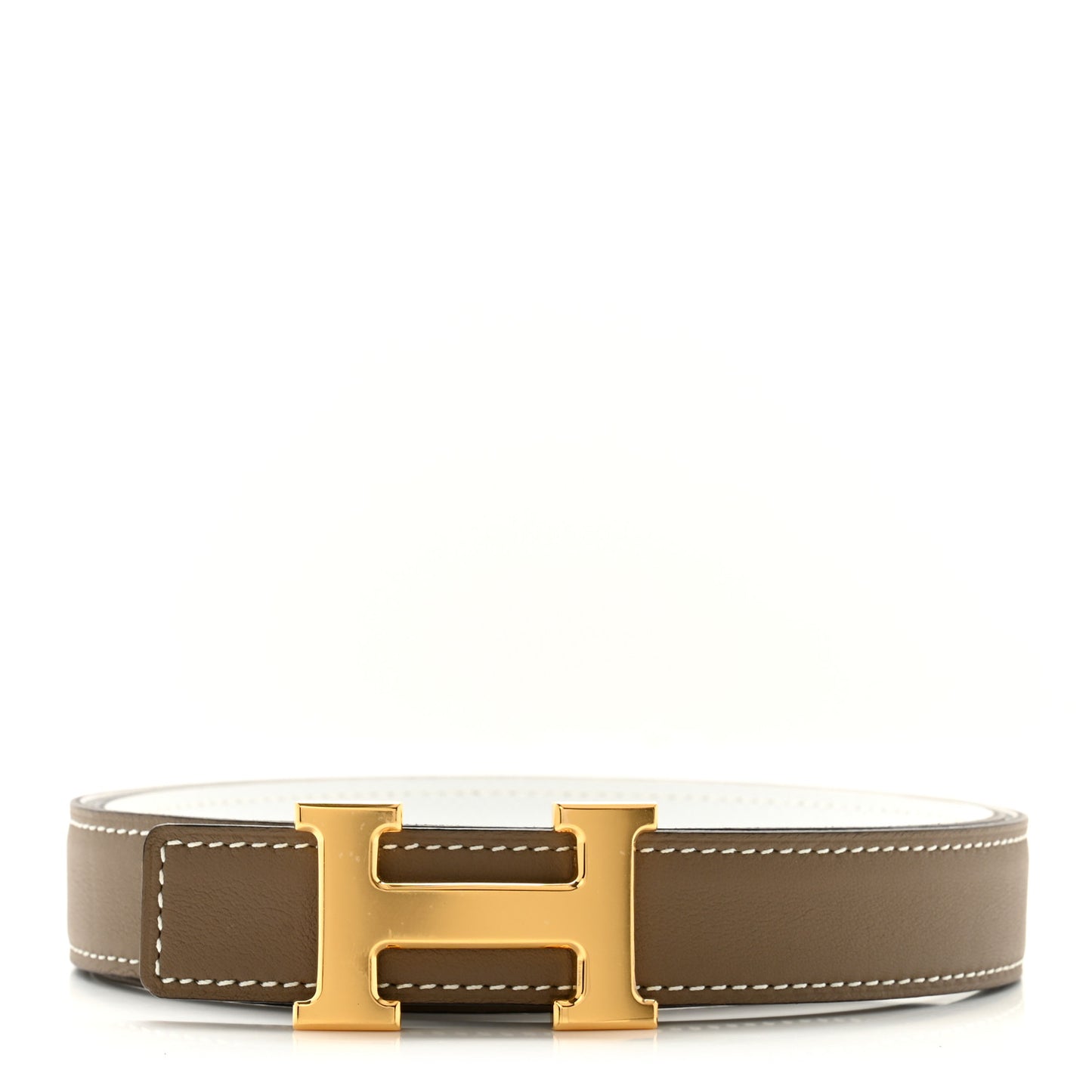 Epsom Swift 24mm Mini Constance H Belt 80 White Etoupe