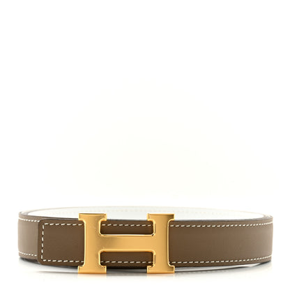 Hermes Epsom Swift 24mm Mini Constance H Belt 80 White Etoupe 1 of 6
