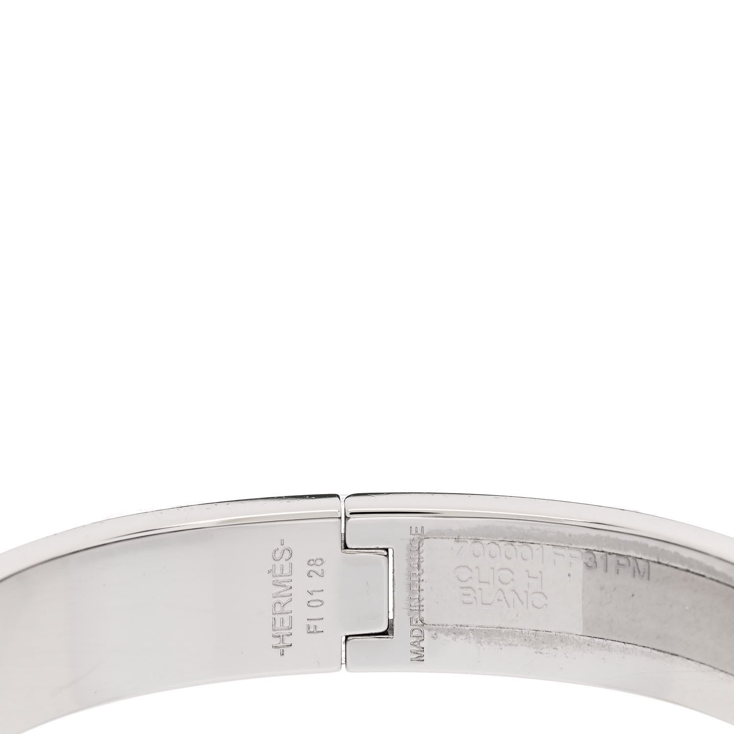 Hermes Enamel Narrow Clic Clac H Bracelet PM White 4 of 4