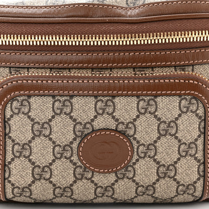 Gucci GG Supreme Monogram Textured Calfskin Retro Interlocking G Belt Bag Beige Ebony Brown Sugar 7 of 9