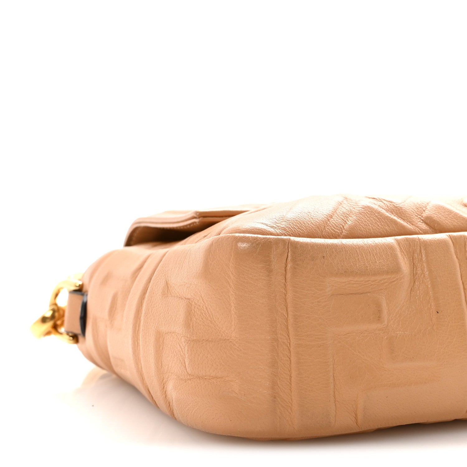 Fendi Nappa FF 1974 Embossed Baguette Miele Scuro 8 of 9