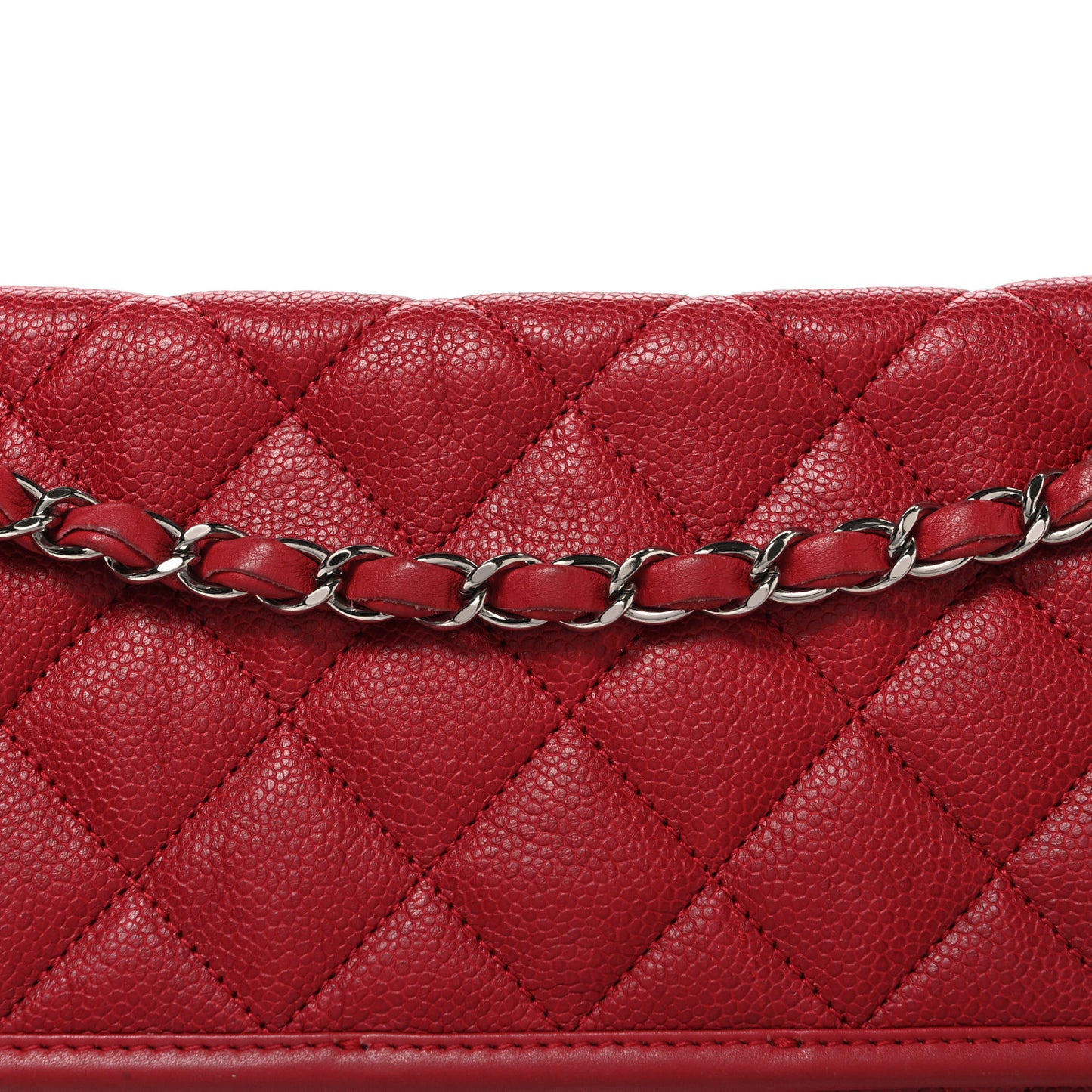 Caviar Quilted Medium French Riviera Flap Red