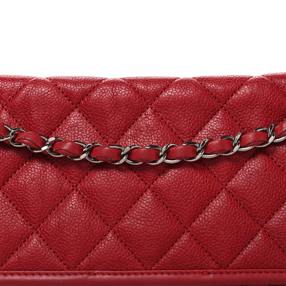 Chanel Caviar Quilted Medium French Riviera Flap Red 8 of 10