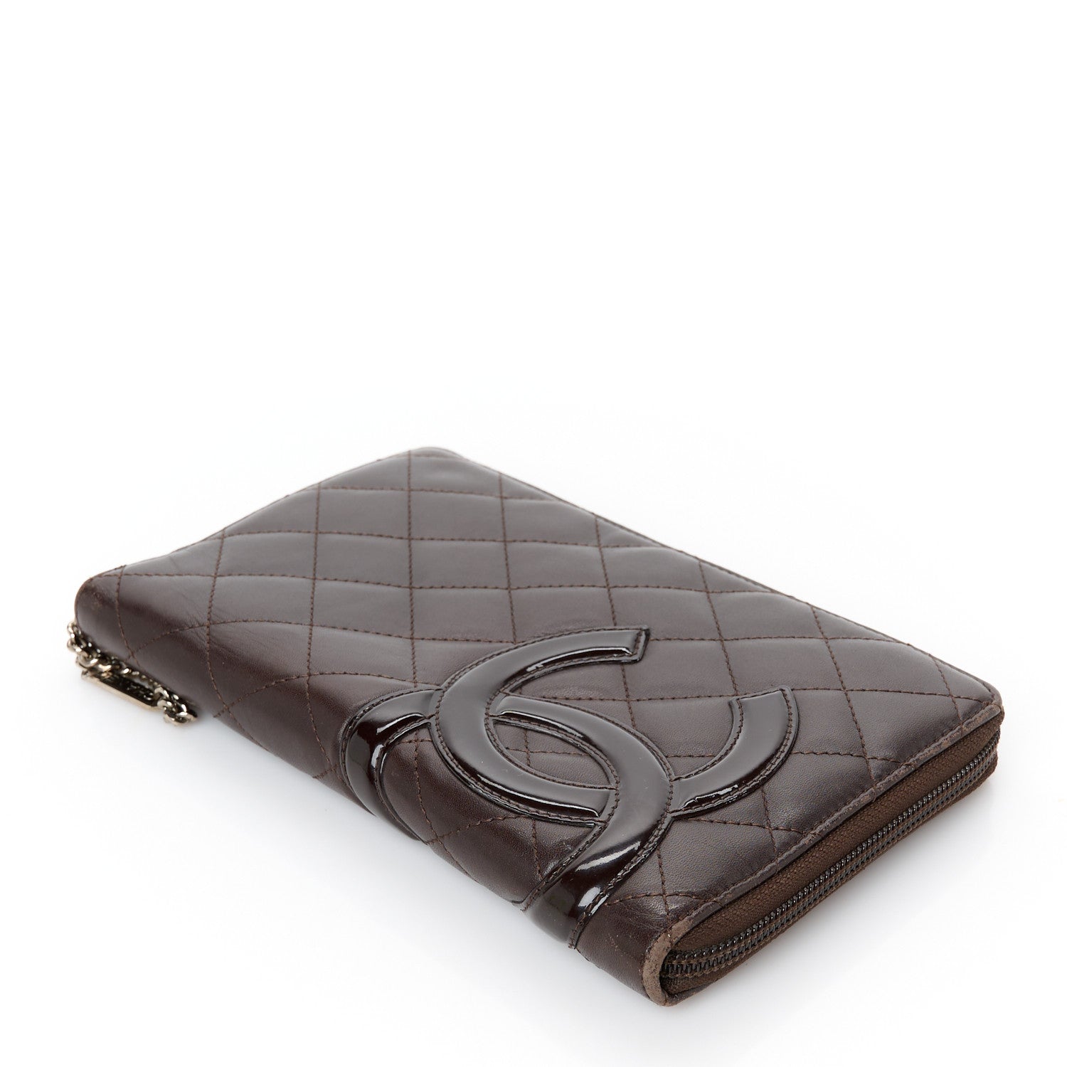 Chanel Calfskin Cambon Zip Around Organizer Wallet Brown 4 of 12
