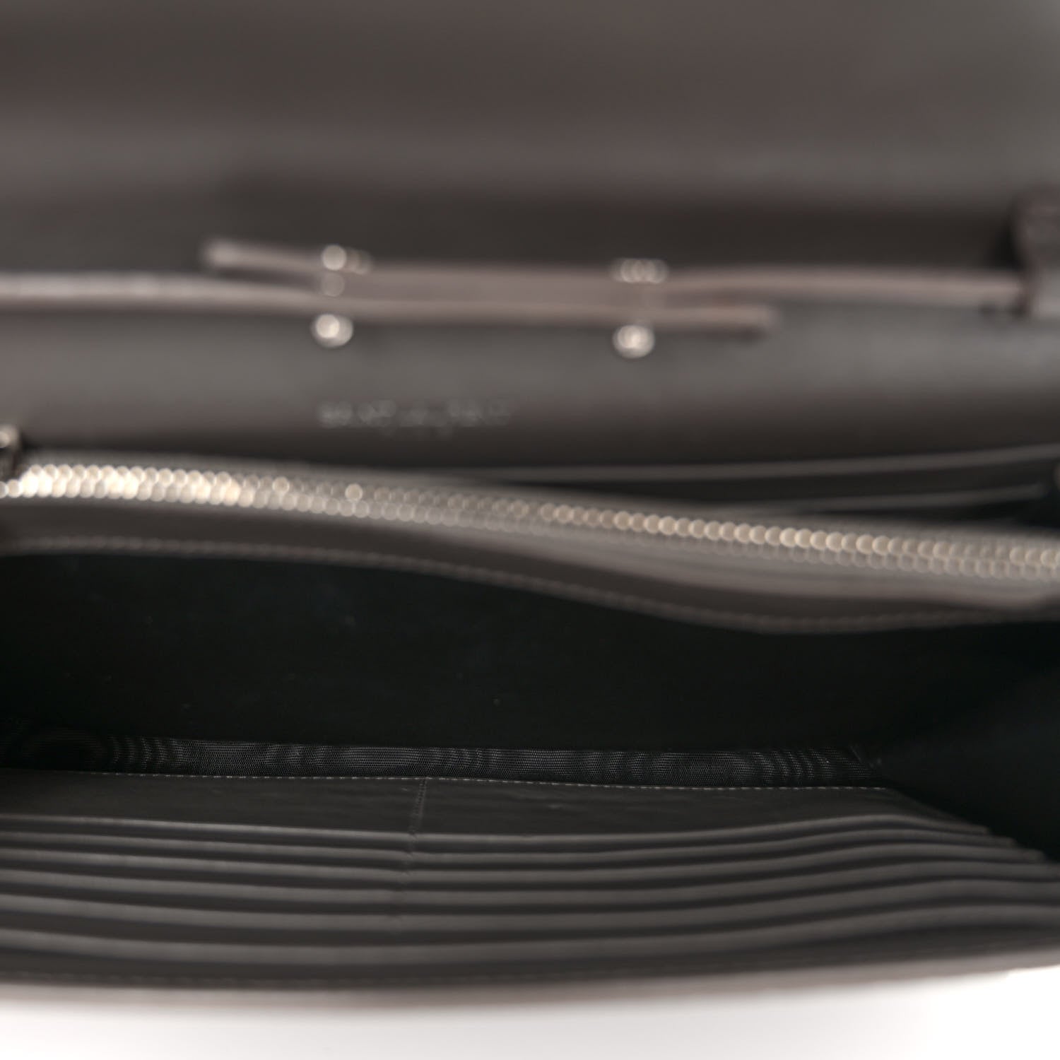 Saint Laurent Calfskin Crocodile Embossed Monogram Chain Wallet Fog 7 of 10