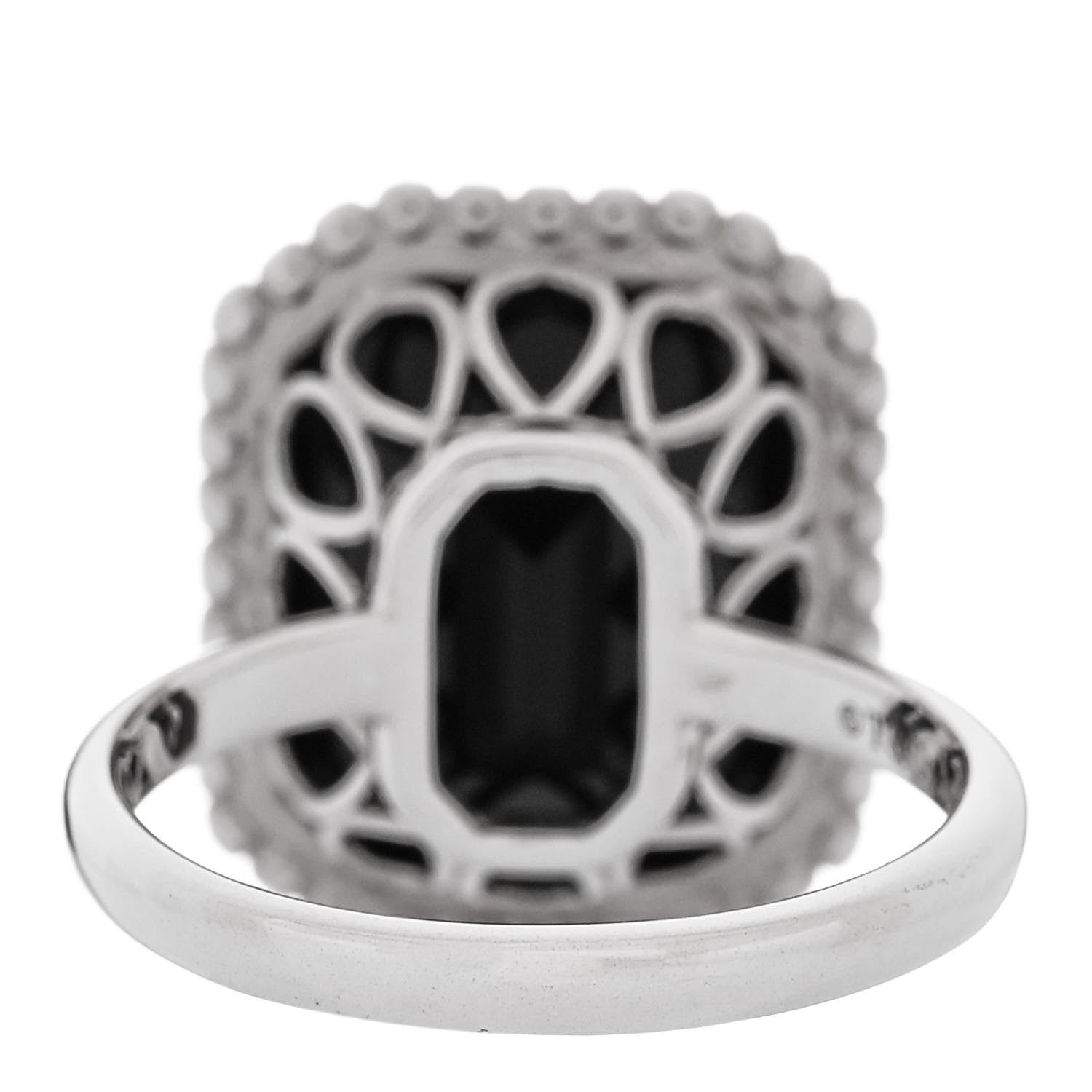Tiffany Sterling Silver Black Onyx Ziegfeld Daisy Ring 55 7.25 4 of 6