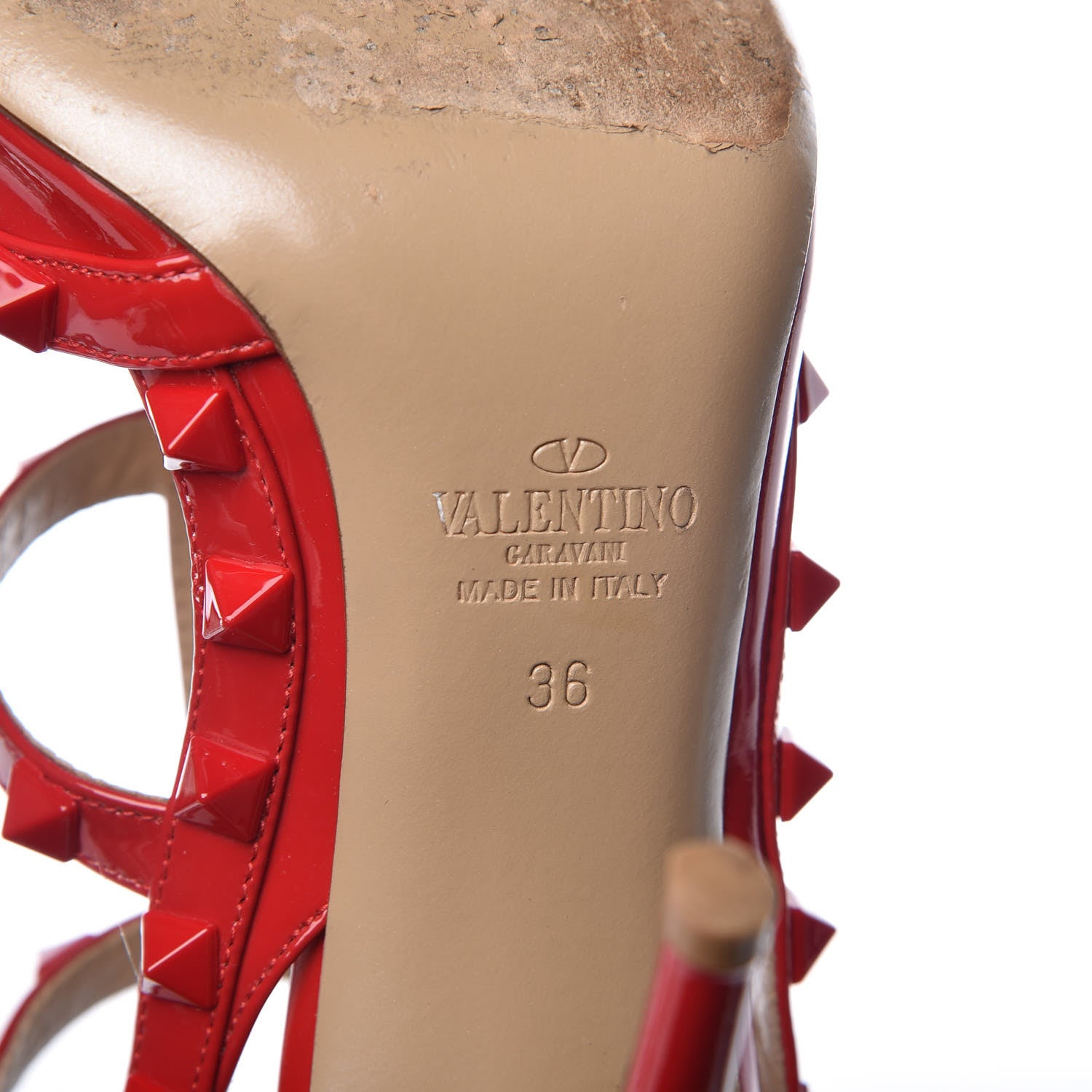 Valentino Garavani Patent Monochrome Rockstud Ankle Strap 100mm Pumps 36 Rosso Valentino 8 of 18