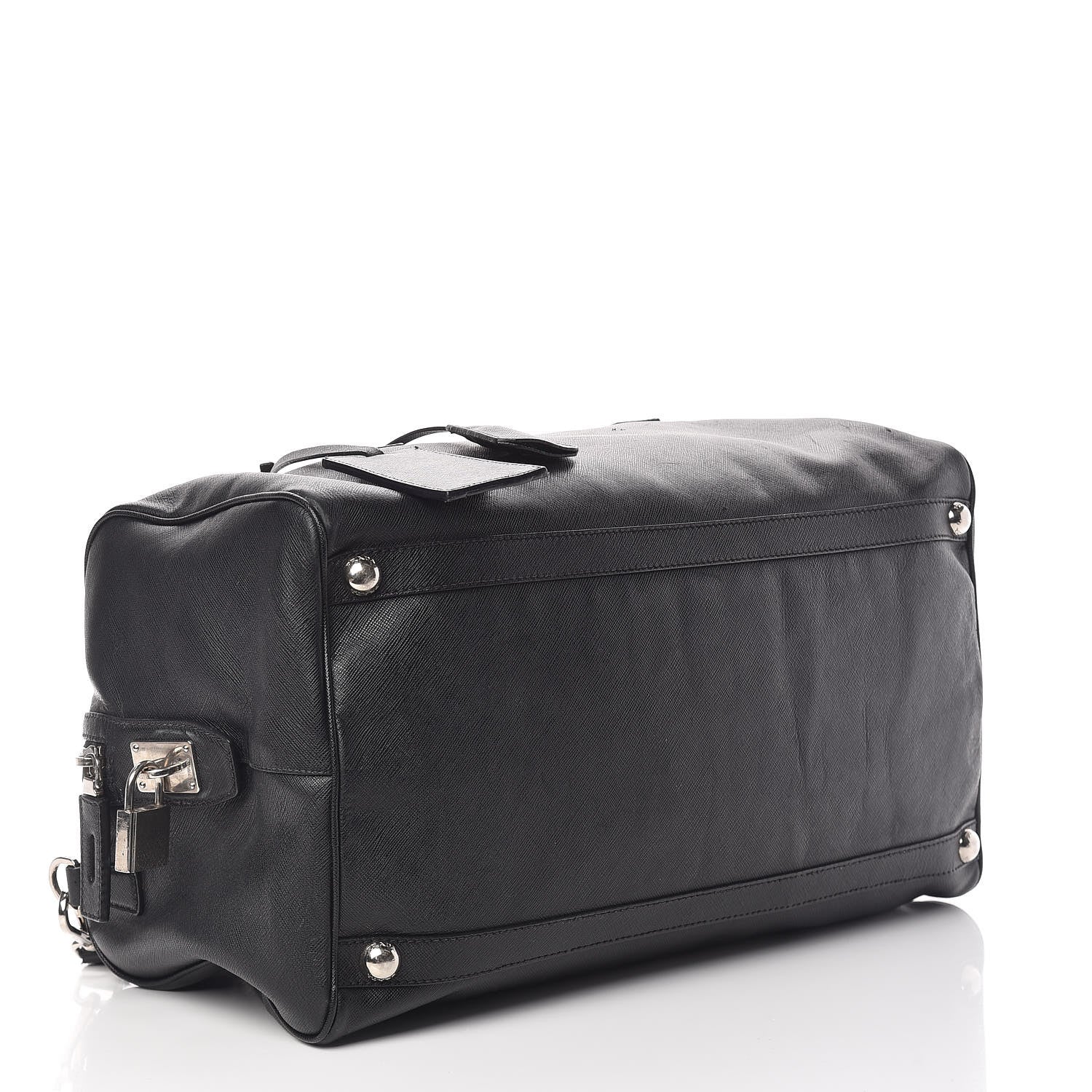 Prada Saffiano Duffle Travel Bag Black 4 of 18