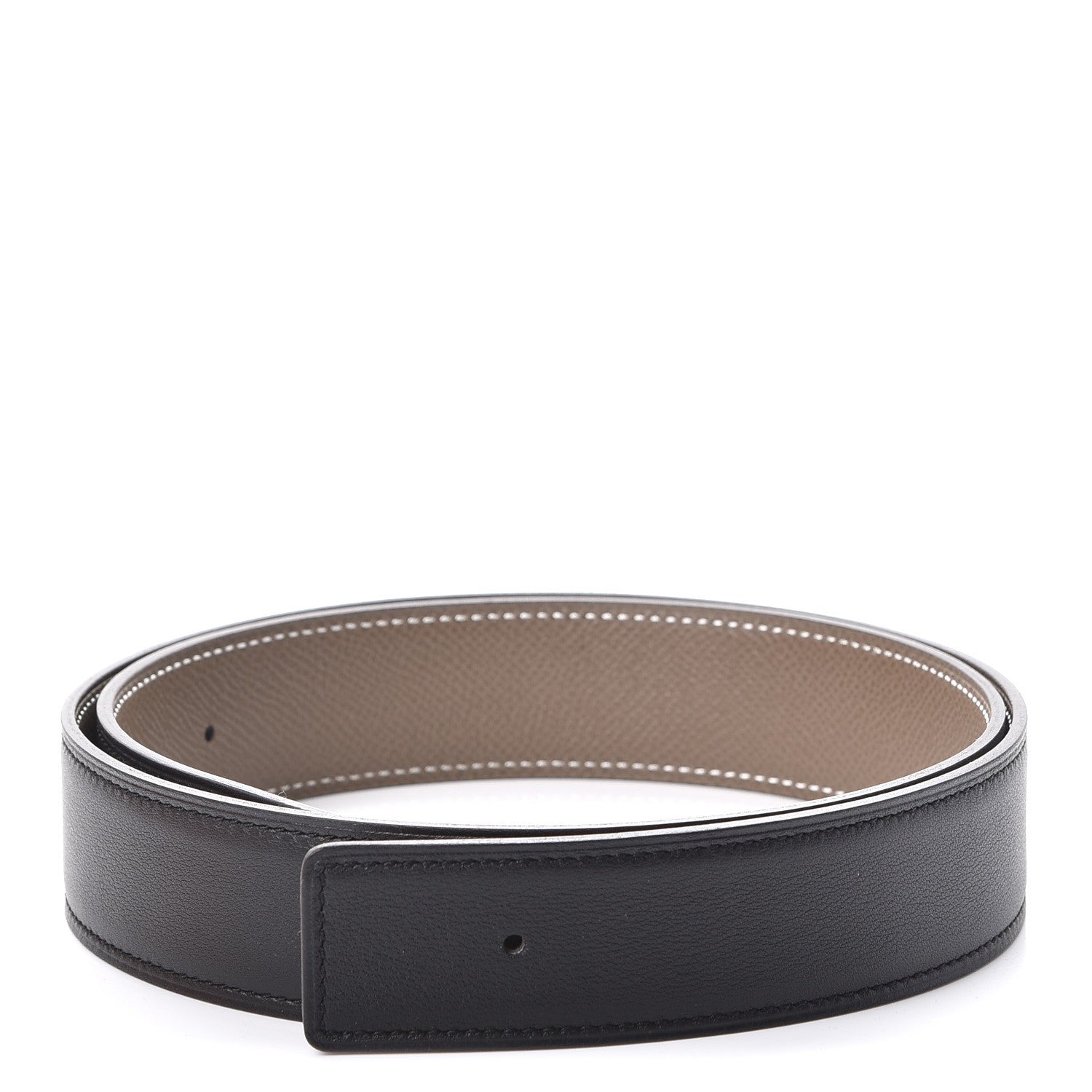 Hermes Swift Epsom 32mm Belt Strap 80 Black Etoupe 1 of 6