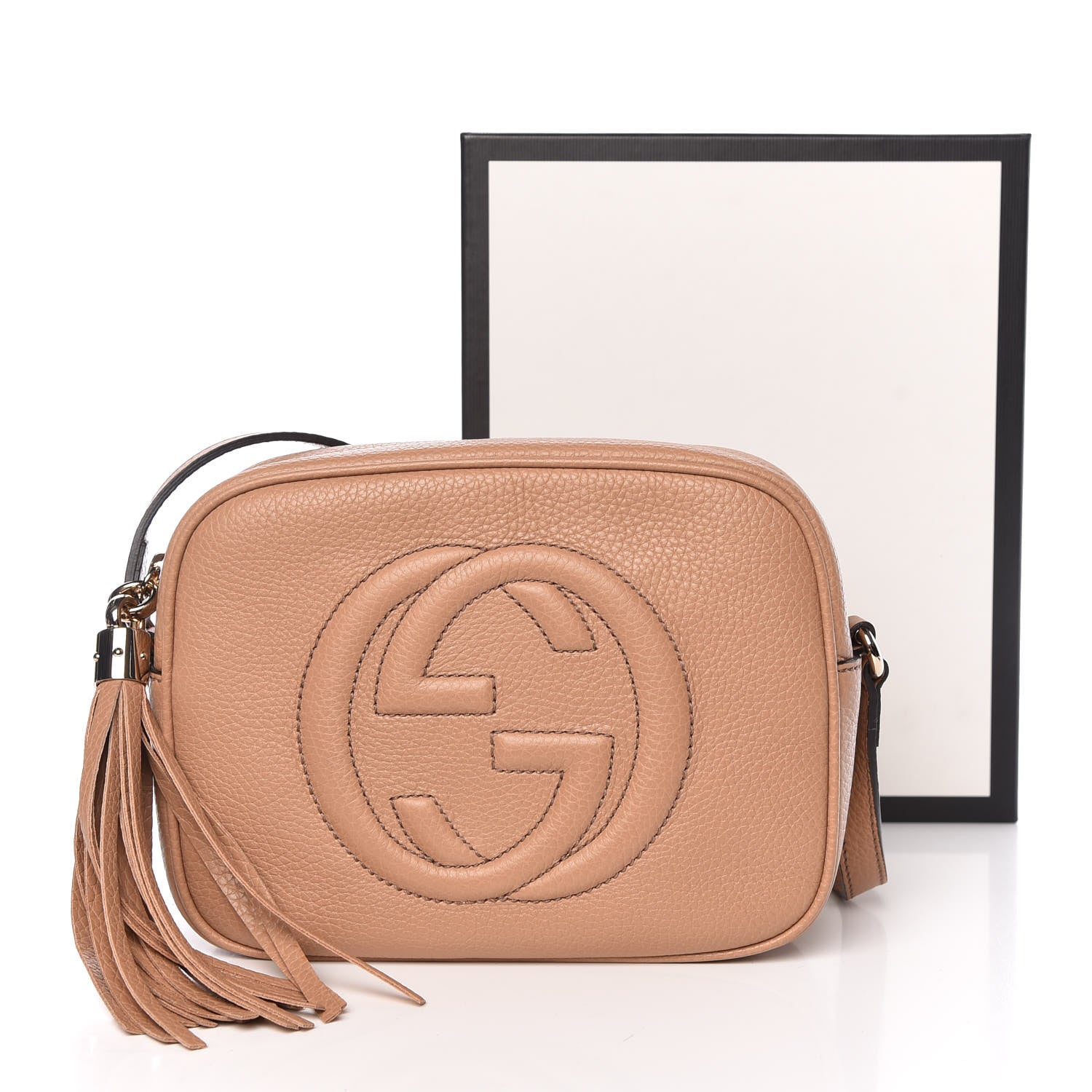 Gucci Pebbled Calfskin Small Soho Disco Bag Camelia 10 of 10