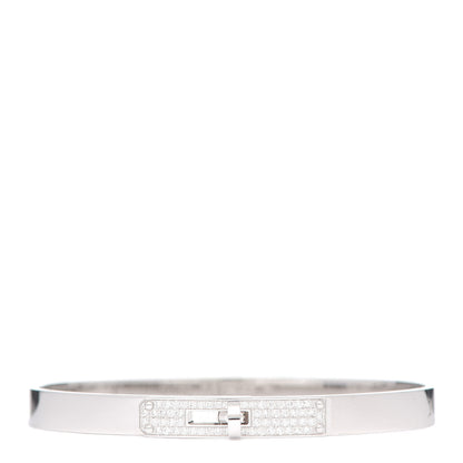 Hermes 18K White Gold Diamond PM Kelly Pave Bracelet SH 1 of 5