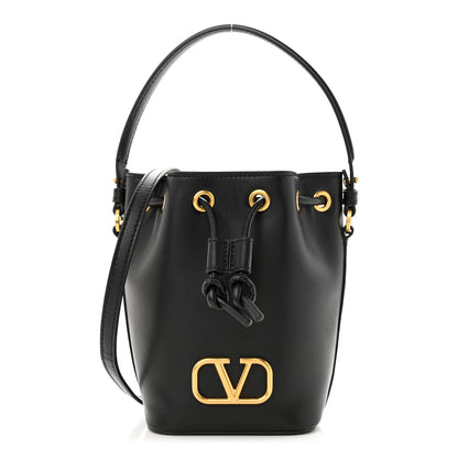 Valentino Garavani Nappa Mini VLogo Signature Bucket Bag Black 1 of 9