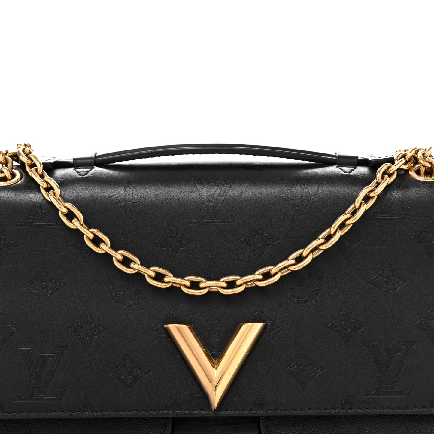 Monogram Cuir Plume Ecume Very Chain Bag Black
