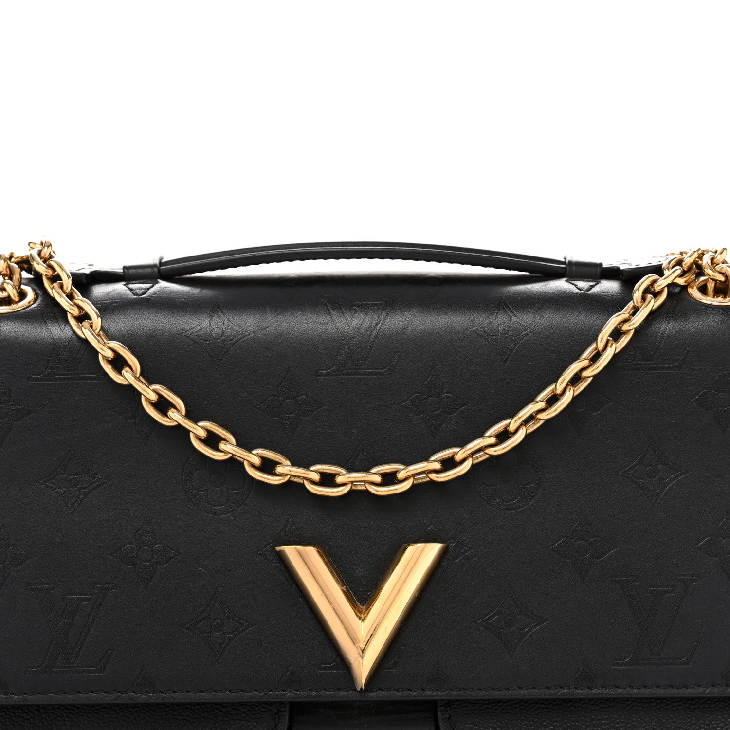 Louis Vuitton Monogram Cuir Plume Ecume Very Chain Bag Black 7 of 10