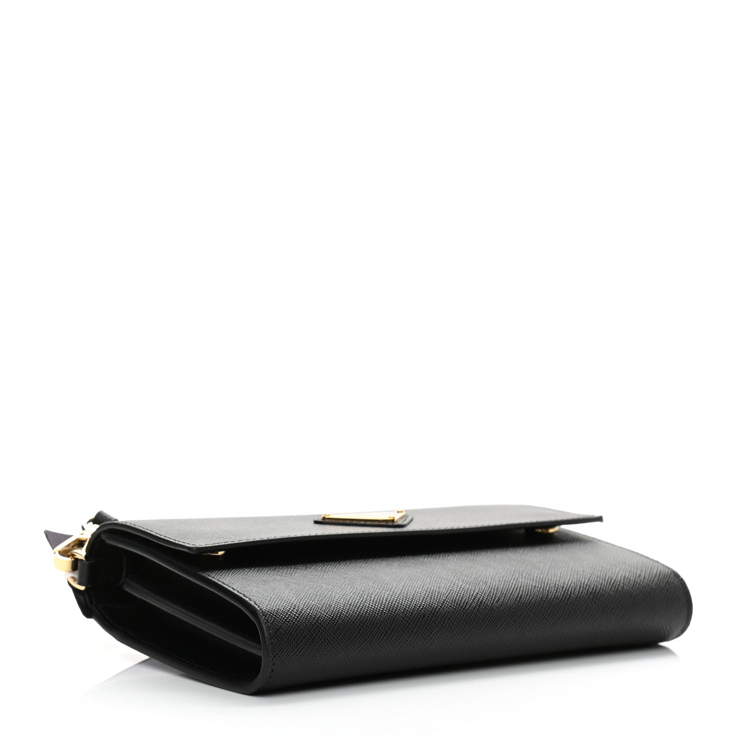 Prada Saffiano Wallet With Shoulder Strap Black 4 of 11