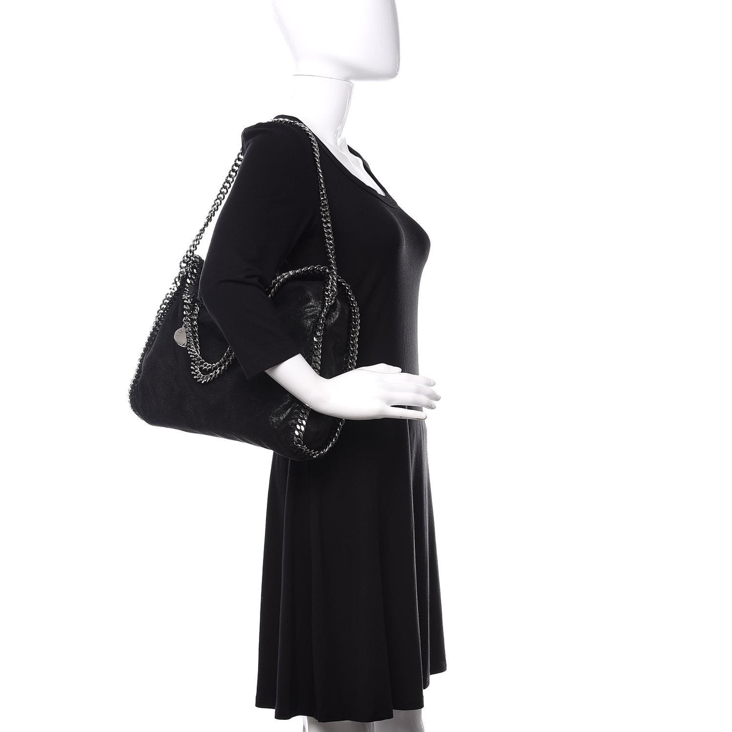 Shaggy Deer Falabella Fold Over Tote Black