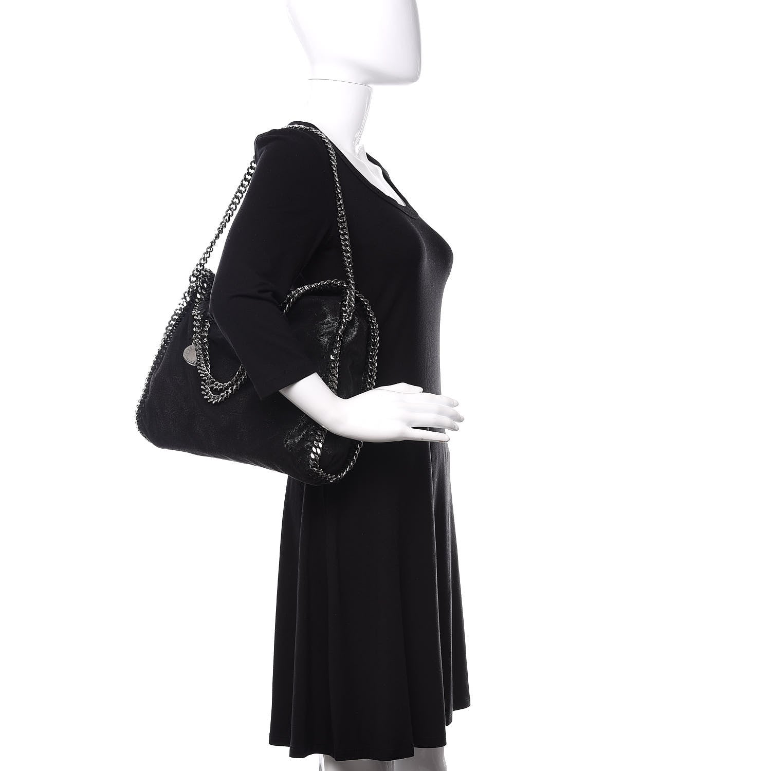 Stella McCartney Shaggy Deer Falabella Fold Over Tote Black 2 of 10