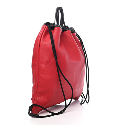Gucci Calfskin Mens Logo Drawstring Backpack Red 3 of 9