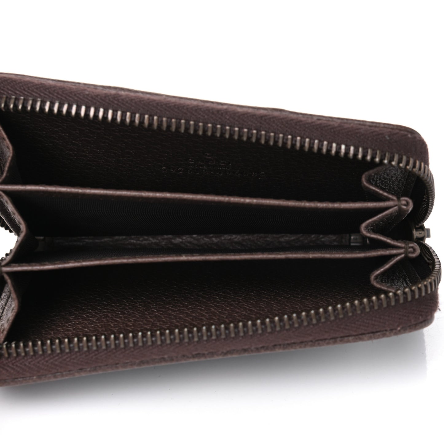GG Supreme Web Ophidia Zip Around Card Case Brown