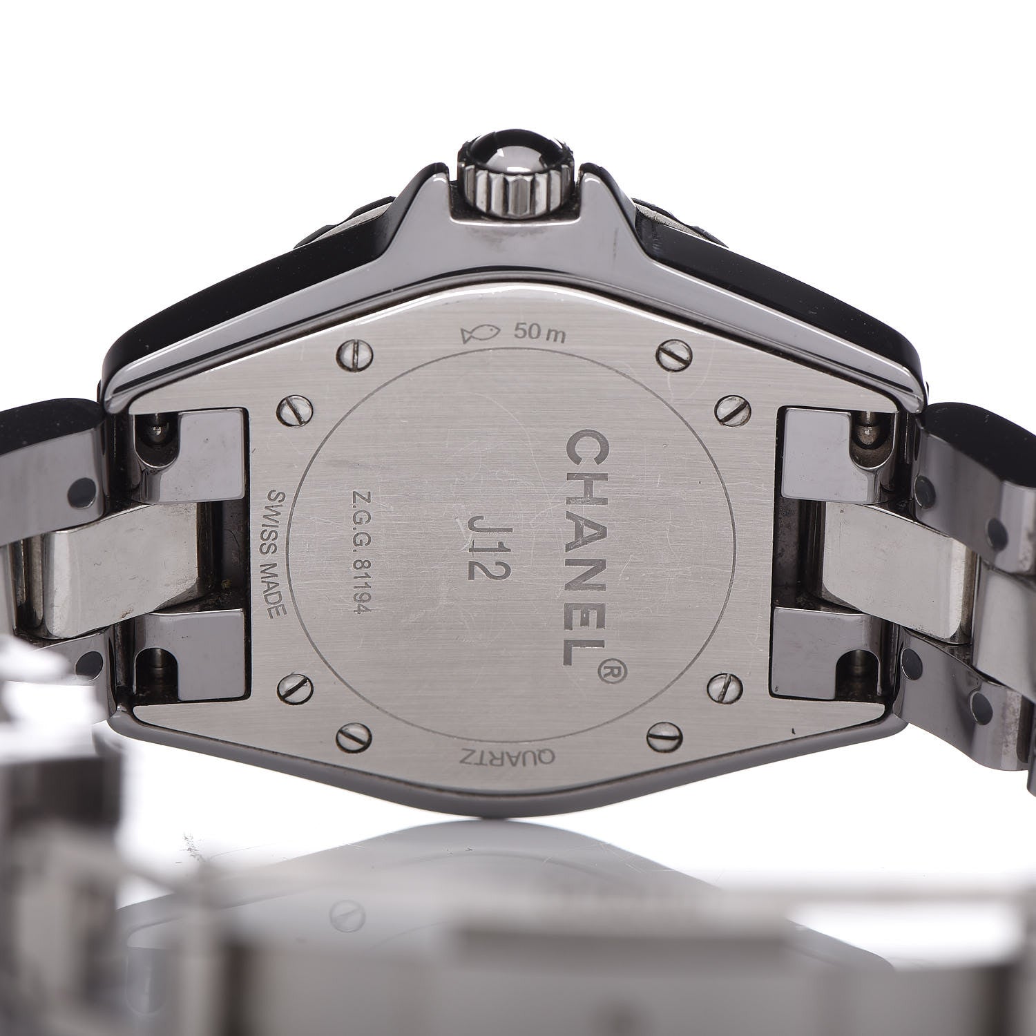 Chanel Titanium Ceramic Diamond Pave Bezel 33mm J12 Quartz Watch 6 of 7