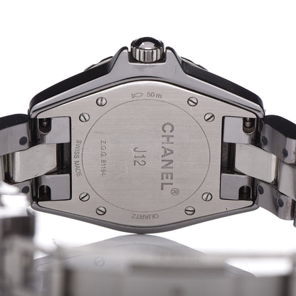 Chanel Titanium Ceramic Diamond Pave Bezel 33mm J12 Quartz Watch 6 of 7
