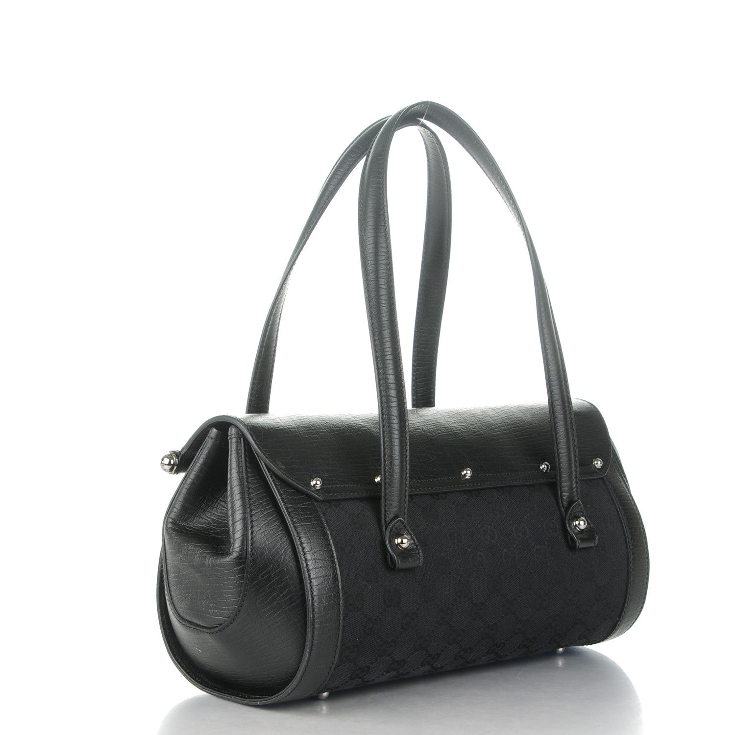 Gucci Monogram Bamboo Bullet Bag Black 3 of 7