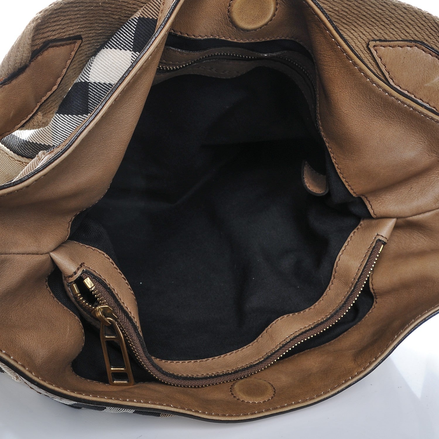 Burberry Canvas House Check Small Parsons Hobo Dark Stone 5 of 11