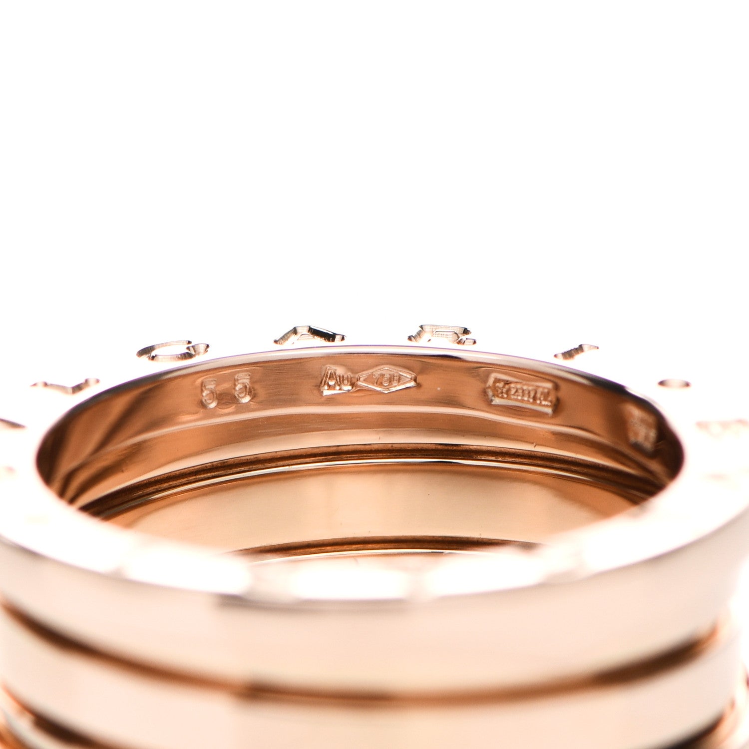 Bulgari 18K Rose Gold B.Zero1 Three-Band Ring 55 7.25 5 of 7
