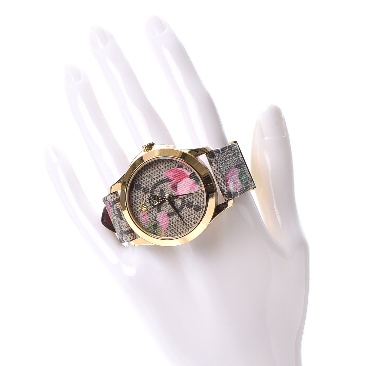 Stainless Steel Canvas 38mm G-Timeless Supreme GG Blooms Quartz Watch Brown