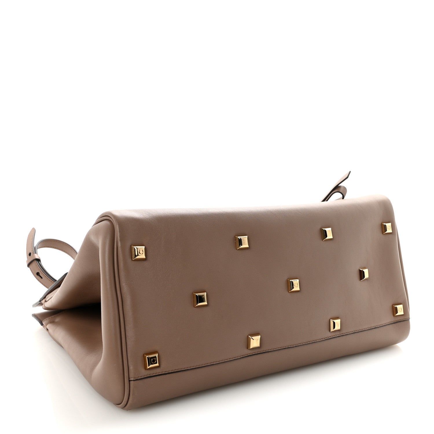 Salvatore Ferragamo Smooth Calfskin Large The Studio Bag Caraway Seed 4 of 9