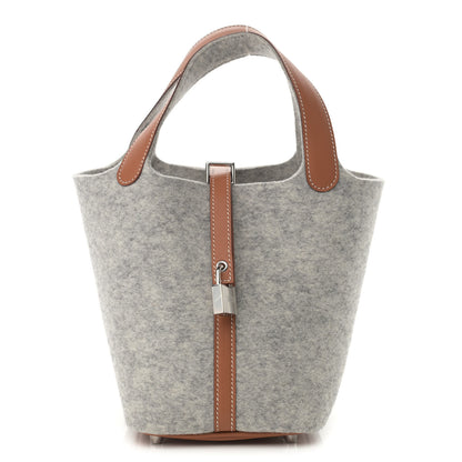 Hermes Feutre Swift Picotin Lock 18 PM Gris Clair Gold 1 of 10