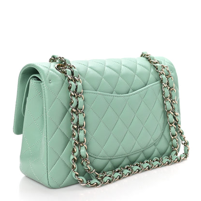 Chanel Lambskin Quilted Medium Double Flap Light Green 3 of 11