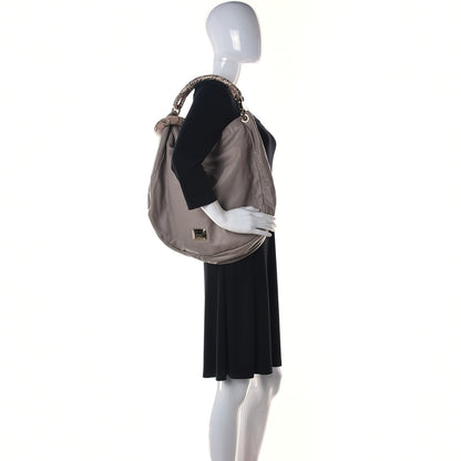 Jimmy Choo Nappa Snakeskin Trim Sky Hobo Beige 2 of 13