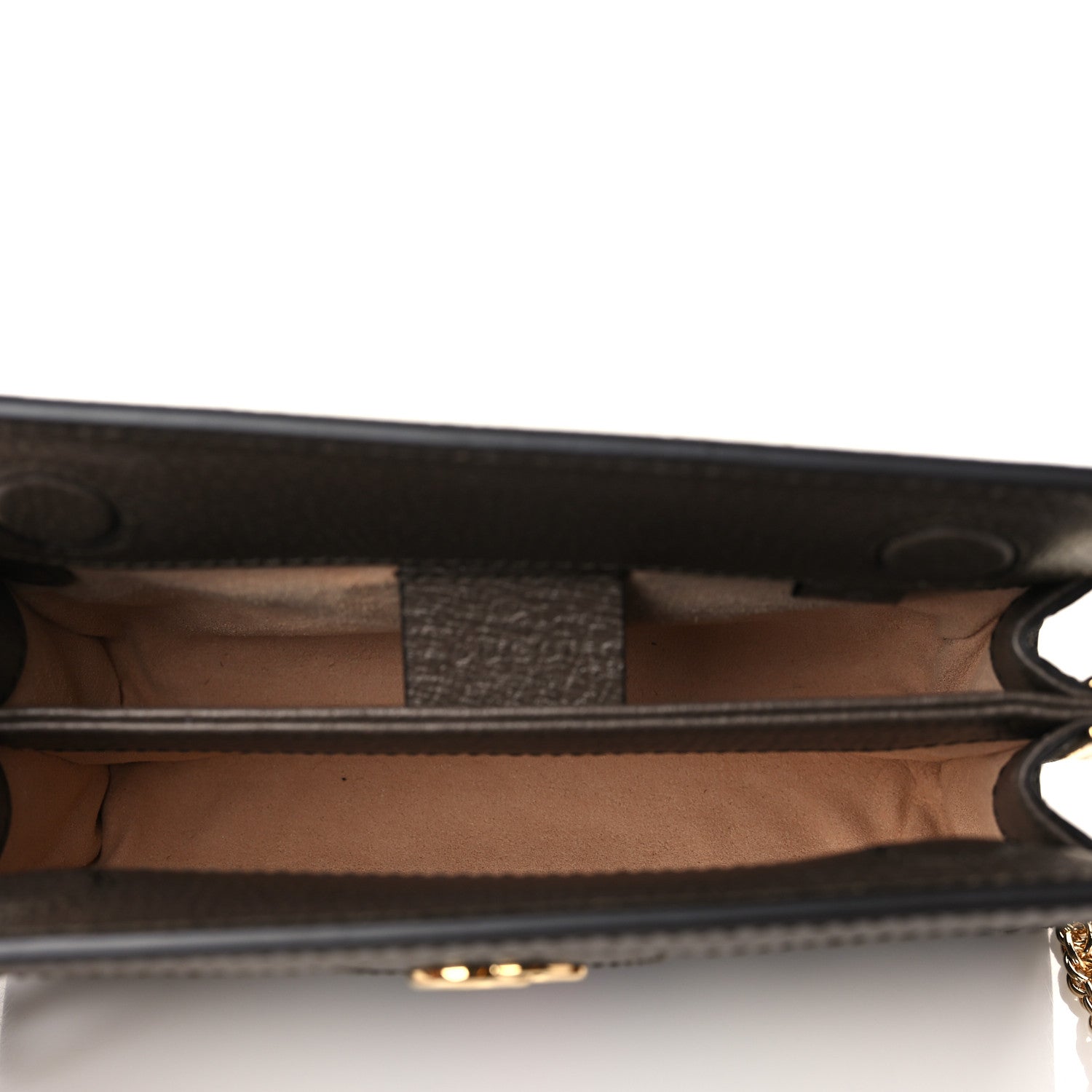 Gucci GG Supreme Monogram Textured Dollar Calfskin Web Mini Ophidia Chain Shoulder Bag Beige Ebony New Acero 5 of 6