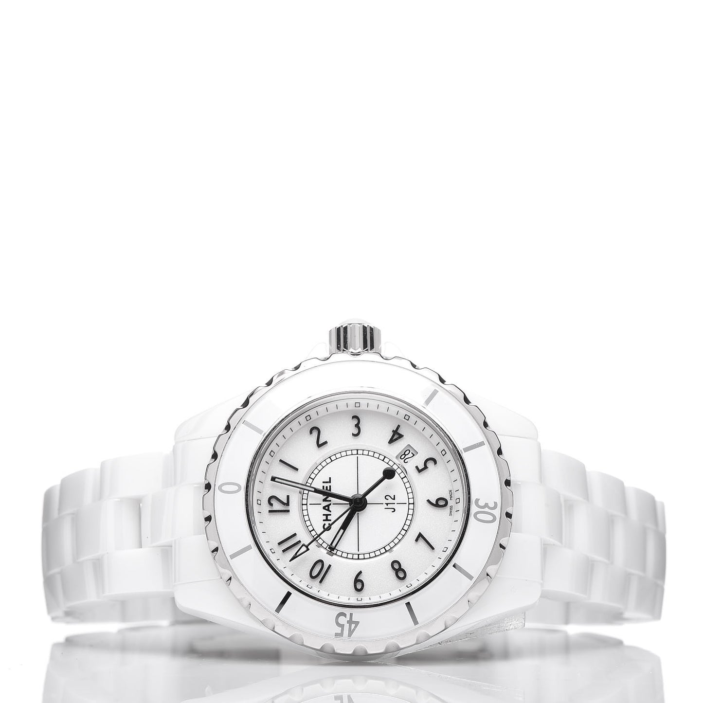 Stainless Steel Ceramic 33mm J12 Quartz Watch White