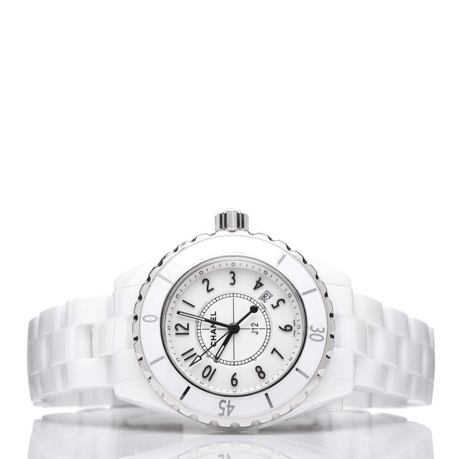 Chanel Stainless Steel Ceramic 33mm J12 Quartz Watch White 3 of 7