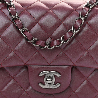 Chanel Iridescent Lambskin Quilted Mini Square Flap Burgundy 8 of 11
