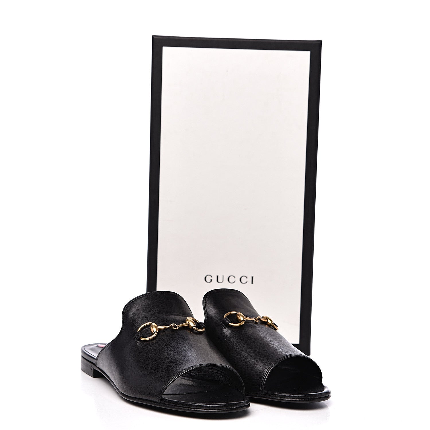 Gucci Malaga Kid Horsebit Slide Sandals 36.5 Black 10 of 10