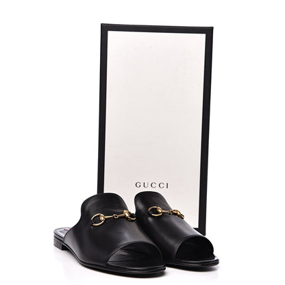 Gucci Malaga Kid Horsebit Slide Sandals 36.5 Black 10 of 10