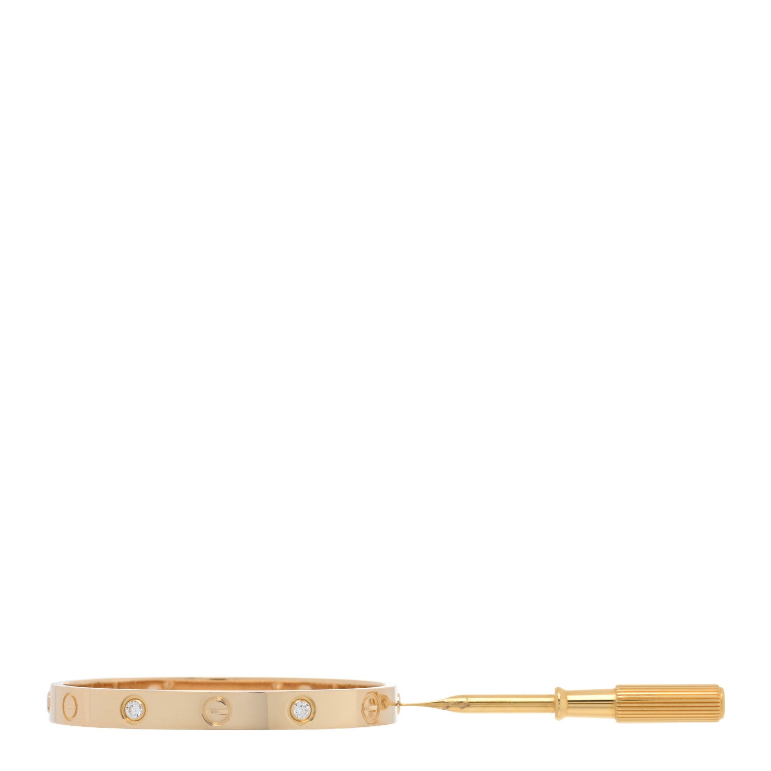Cartier 18K Yellow Gold 4 Diamond LOVE Bracelet 15 3 of 8