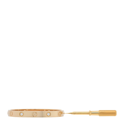 Cartier 18K Yellow Gold 4 Diamond LOVE Bracelet 15 3 of 8