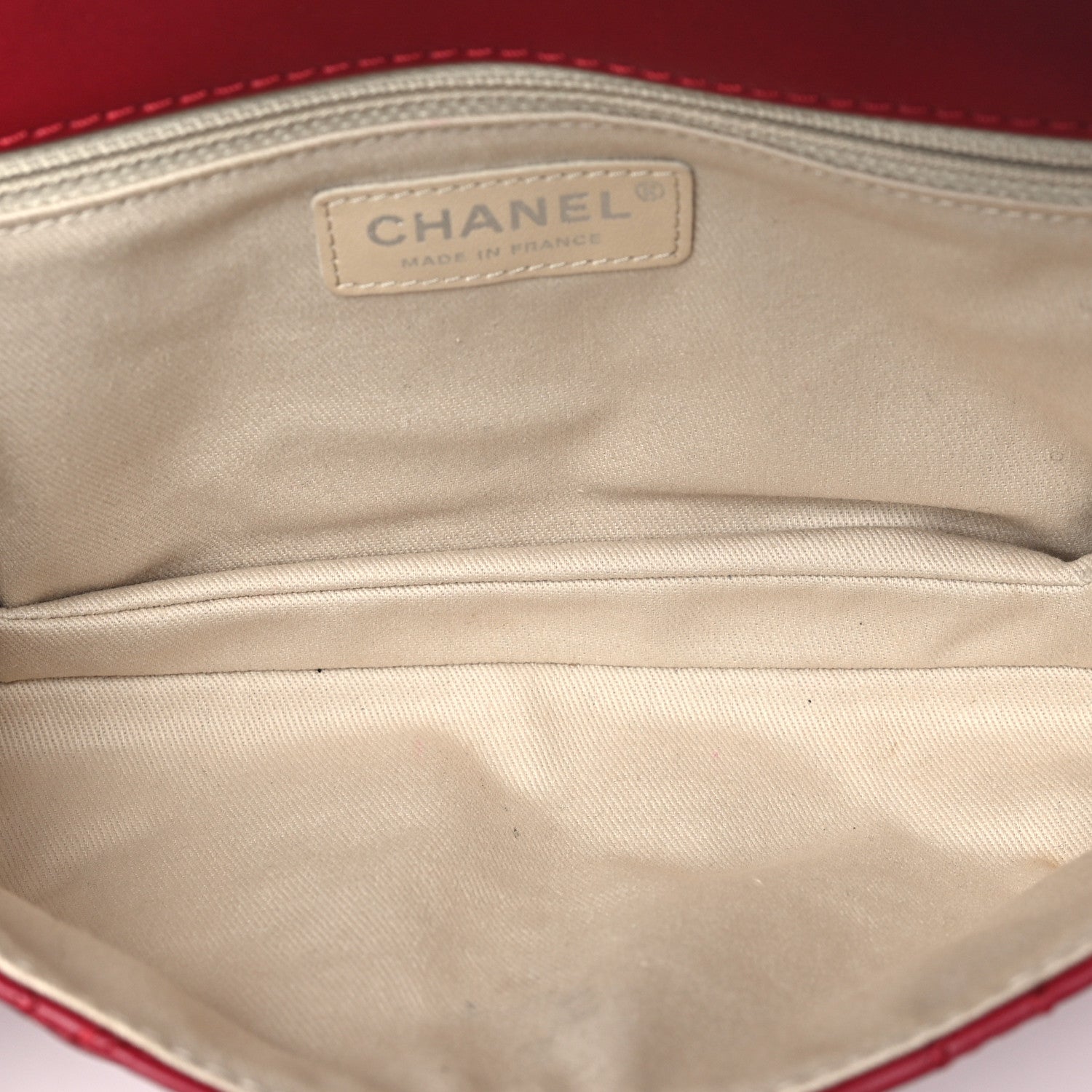 Chanel Calfskin Quilted Double Stitch Hamptons Clutch with Chain Red Red 5 of 12