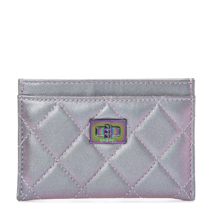 Chanel Iridescent Lambskin Quilted Reissue Card Holder Light Purple 1 of 9